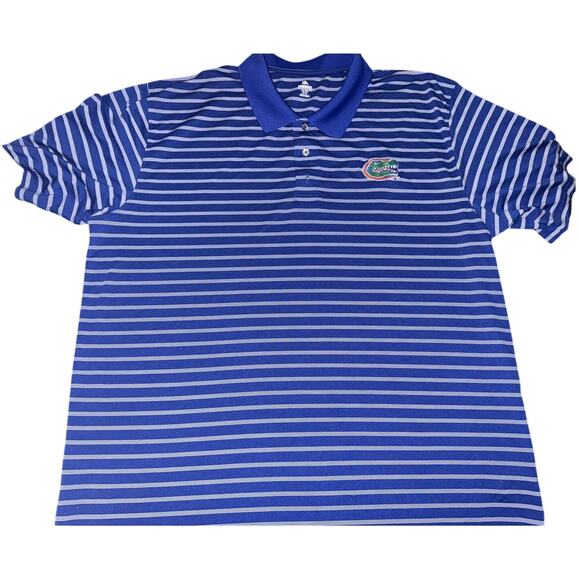 University of Florida Gators KA KNIGHTS Blue White Striped Polo Men's 2XL - Picture 1 of 4